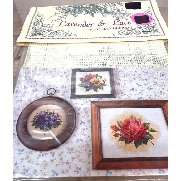 Lavender & Lace Victorian Cross Stitch Pattern Only Tea Garden - Picture 1 of 3